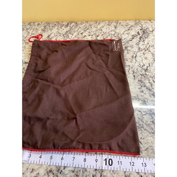 Coach Dust Bag Brown Red Drawstring Logo Pouch Storage Travel 15x15 Vintage - Picture 4 of 4